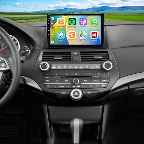 10'' Car Radio for Honda Accord 8th 2008 2009 2010 2011 2012 2013 with Wireless CarPlay Android Auto, Android Touchscreen Stereo for Bluetooth GPS FM/SWC Backup Camera