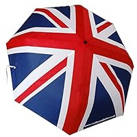 Fabri-Cut Folding Travel Umbrella With Union Jack design and Automatic Push Button Opening Britain England Flag English