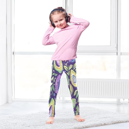 Bolaz Toddler Girls Leggings Printed Yoga Pants Leggings Avacado and Leaves for Kids4