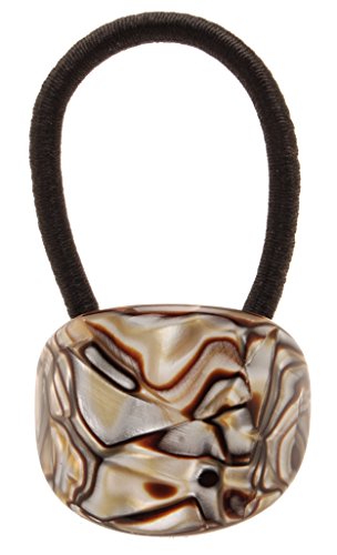 France Luxe Oval Ponytail Holder for Women, Onyx