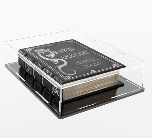QIMOND Acrylic Display Case for Book, Clear Flat Acrylic Box for Displaying Books, Medals, Stamps...