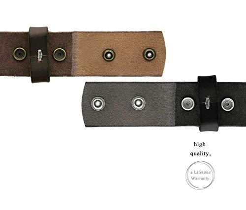 100% One-Piece Full Grain Leather Belt Straps with No Slot Hole/Slot Hole/Heavy-Duty, Multi Options 1-1/2" (38mm) Wide4