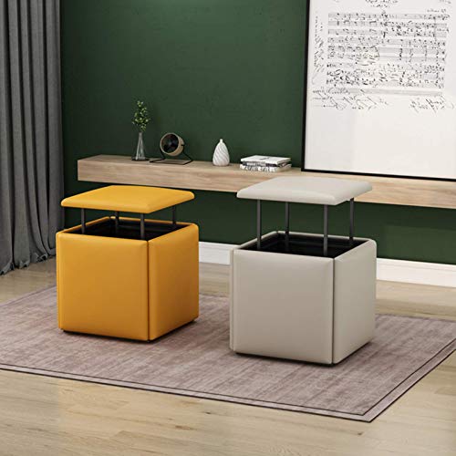 Chaise cube multifonction jaune pour optimiser les petits salons - 2
