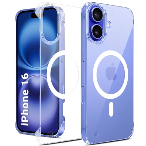 Aa TrendX Frameless Transparent Magnetic Case Compatible with iPhone 16 | Compatible with MagSafe Back Cover | Shockproof Slim Phone Case with Camera Protection (AirFrame, iPhone 16)