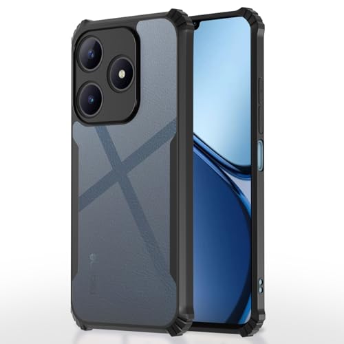 Image of Pikkme Back Cover | Crystal Clear Transparent Back | Ultra Hyrbid | Full Camera Protection | Raised Edge | Bumper Back Case for Realme C61 / Realme Narzo N61 4G (Black)