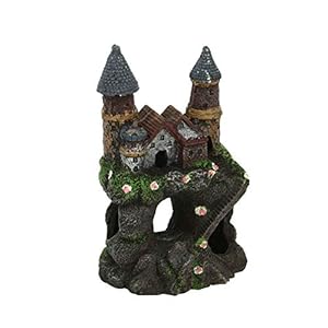 Penn-Plax Age-of-Magic Enchanted Castle Aquarium Decoration – Safe for Freshwater and Saltwater Fish Tanks – Small
