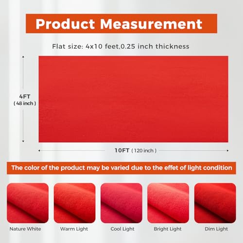 Tapete corredor rojo 4ftx10ft extra grueso antideslizante miniatura 2