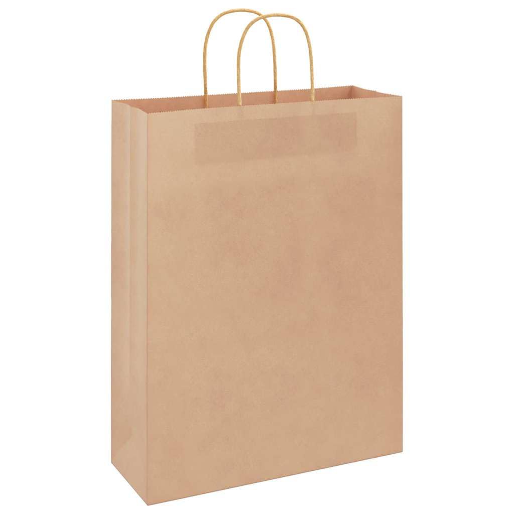 Bolsas de papel 50 piezas con asas marrón 32 x 12 x 42 cm