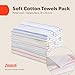 Zeppoli Classic Kitchen Towels - 6 Pack 100% Natural Cotton Towel Set, Reusable Wash Cloths, Absorbent Dish Towels, Machine Washable Hand Towels, Kitchen Essentials, 20” x 28” - Pastel VAR