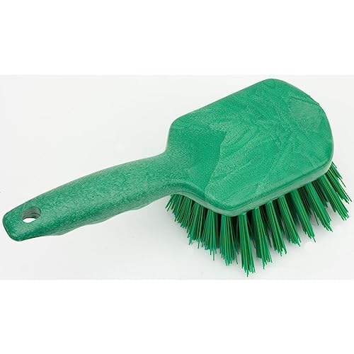 Image of SPARTA 40541EC09 Plastic Scrub Brush, Utility Brush, Kitchen Brush With Hanging Hole For Cleaning, 8 Inches, Green, (Pack of 6)