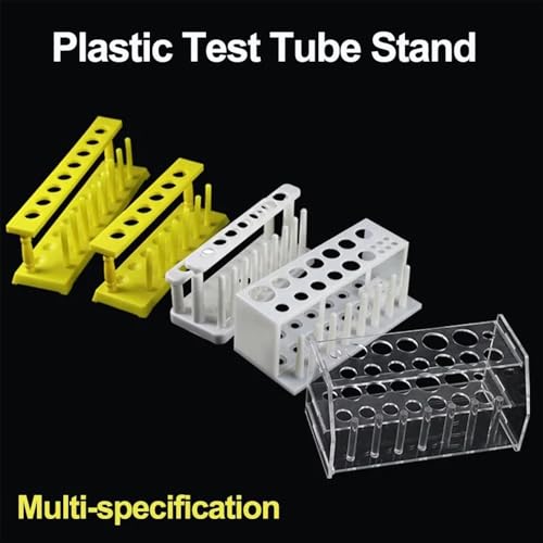 Support de tubes robuste en plastique rigide blanc avec étagère multi-trous