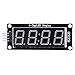 4 Digit 7 Segment Digital Tube TM1637 Drive Chip Decimal Display Board LED Clock Bar Arra Digital Optoelectronic Module for 2-Pin Digital I/O Connection Components