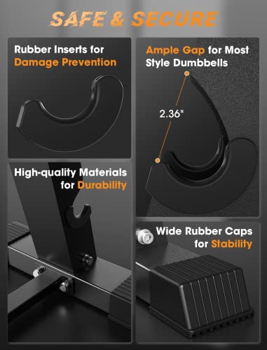 AKYEN Dumbbell Rack Stand Only, Weight Rack for Dumbbells Compact A-Frame Home Gym Space Saver (570/800 LBS Weight Capacity) for Men & Women - Image 6