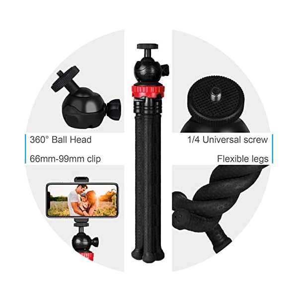 Handy-Stativ, Bluetooth, faltbare Halterung, Selfie-Stick, flexibles Stativ-Schwamm, Oktopus-Stativ, Handyhalter… – Bild 3