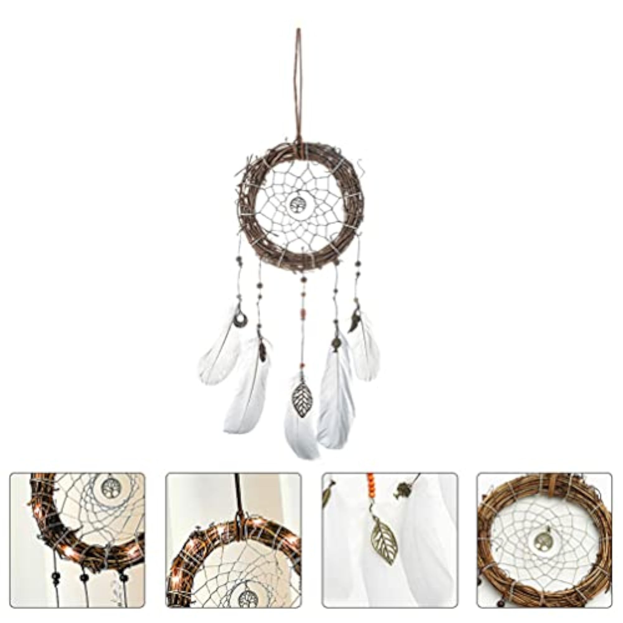 Dream Catcher with LED Lights Handmade Feather Wall Hanging