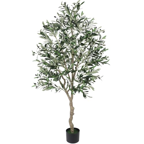 Dripex Olivenbaum Künstlich 180cm, Künstliche Pflanzen Groß Olivenbaumpflanze im Topf, Olivenbaum Deko für Zuhause, Wohnzimmer, Schlafzimmer, Büro, Garten
