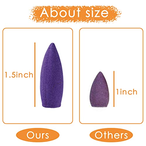 120 Pcs Large Backflow Incense Cones, 4 Mixed Natural Incense Waterfall, Sandalwood Rose Lavender Sakura For Backflow Incense Burner, Relaxation Meditation Yoga Gift #TOP1