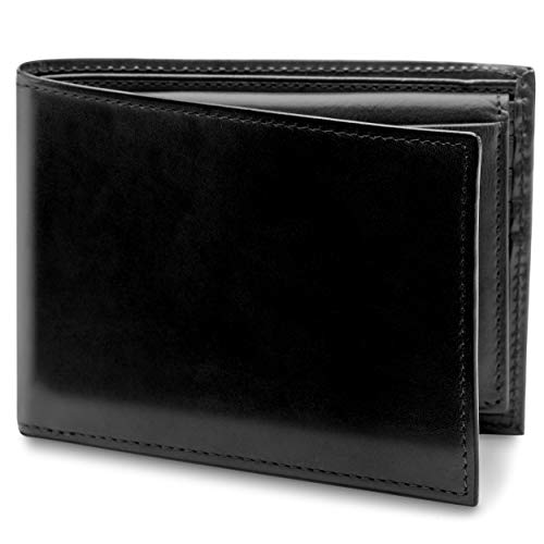 Image of Bosca Men's Leather Wallet with Removable ID Passcase - Bifold Wallet for Men With 8 Card Slots, Premium Hand-Stained Leather With Gift Packaging, Black