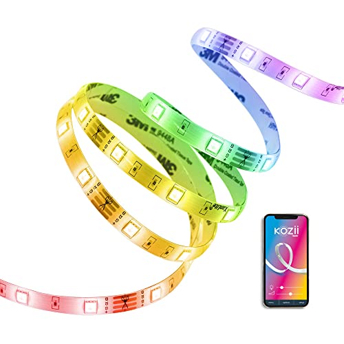 KOZII - Cinta LED Move It RGB sincronizada con sonido – Pilotable a través de la aplicación móvil, control de voz múltiple – Lgr 3 m Reculpable a pegar IP44 transformador IP 20 – Puerto USB, micrófono