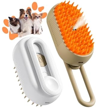 Escova Pet Vaporizada Para Remoção De Pelos Gatos Cães Recarregável Elétrica Pente Com Vapor (Branco)