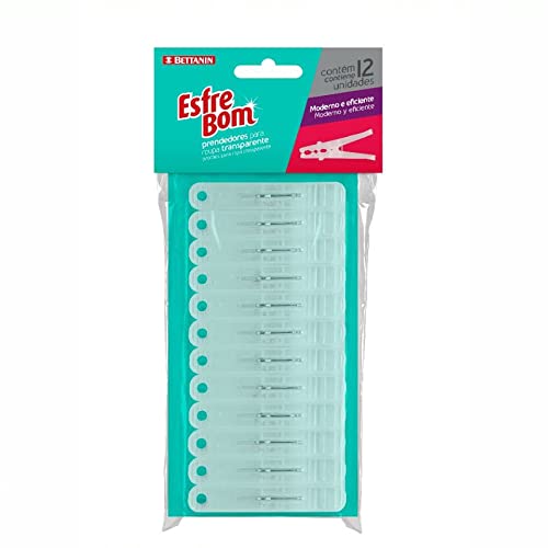 EsfreBom - Prendedor Plástico para Roupas, Embalagem com 12 Unidades, Bettanin