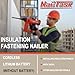 NailTask 20V Insulation Fastening Nailer Cordless Electric Nail Gun Brushless Motor Nailer Tool (Without Battery) for Rock Wool Insulation Materials with Protective Goggless