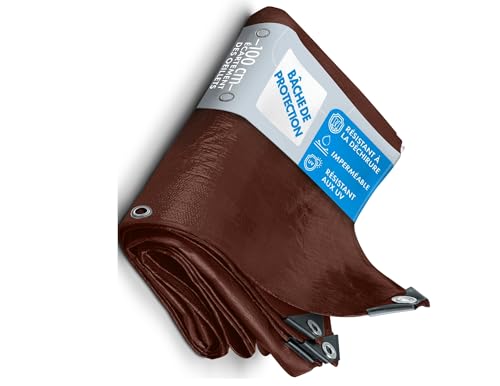 Bache imperméable etm® avec oeillet, Bache de Protection extérieur & intérieur, Bache étanche & résistante à l'eau et UV, Epaisse densité 140g/m²,...