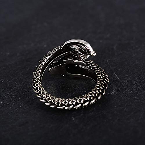 Conjunto de 2 anéis vintage punk rock chinês e garra de dragão para homens e mulheres conjunto de an