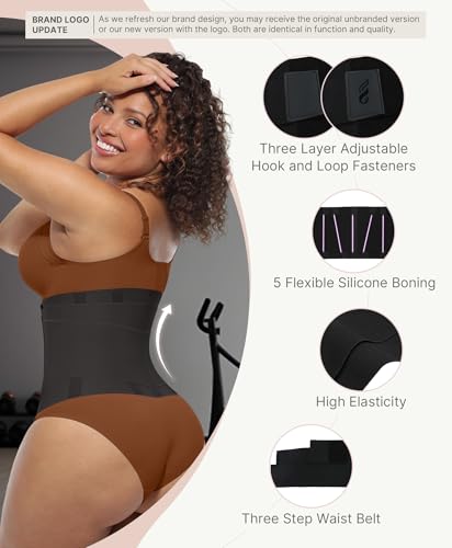 Image of FeelinGirl Waist Trainer Belt Waist Cincher Trimmer Ab Belt Tummy Control Body Shaper with Triple Wrap Women and Men