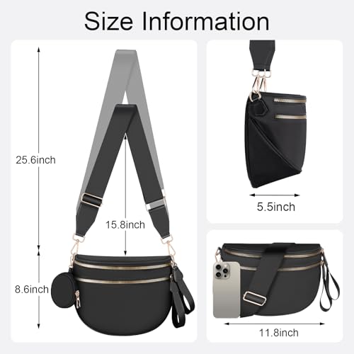 Spacious Checkered Bum Bag with Extra Strap