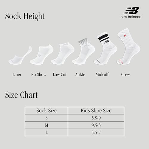 New Balance Kids Performance Cushioned Low Cut Socks 8 Pair Pack, Black, Medium by New Balance - Image 6