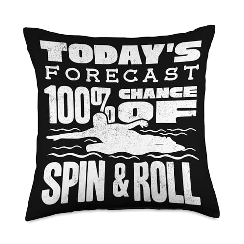 Todays Forecast 100 Spin and Roll Bodyboarding Surfing Throw Pillow