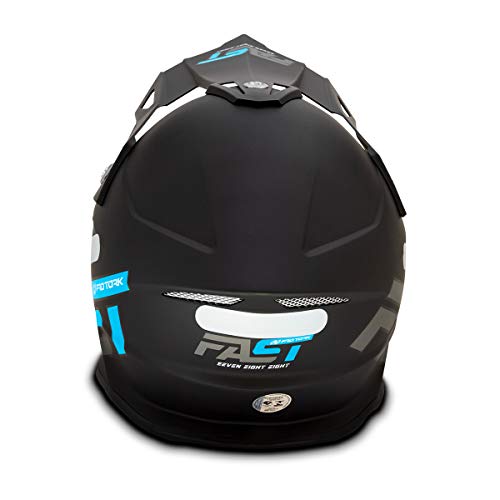 Capacete Motocross Fast 788 Solid Preto/Azul 56