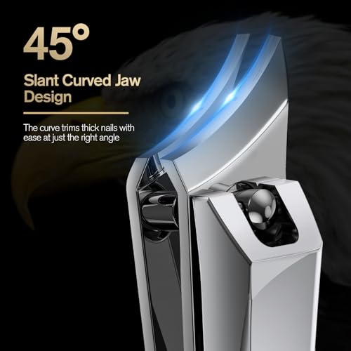 Image of FERYES Ingrown Nail Clipper - Slant Curved Blade Nail Clipper for Thick Toenails and Ingrown Nails, Podiatrist Toenail Clippers for Seniors and Men