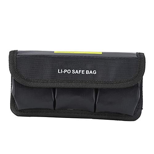 Preisvergleich Produktbild Boquite Feuerfeste explosionsgeschützte Lipo Safe-Tasche, Lipo-Akkutasche, explosionsgeschützte Akku-Aufbewahrungstasche Schutz für die OSMO Action-Sportkamera(3 Steckplätze)