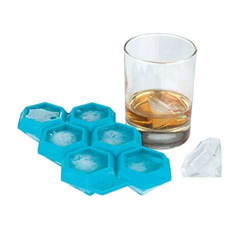 Truezoo Diamond Silicone Mold Tray For Whiskey Bath Bombs, Candy, Soap, And Diy Crafts, Dishwasher Safe, 1.75", Blue, Set Of 1, Makes 6 Ice Cubes #TOP3