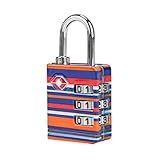 Travelon TSA Luggage Lock, Coral Stripe