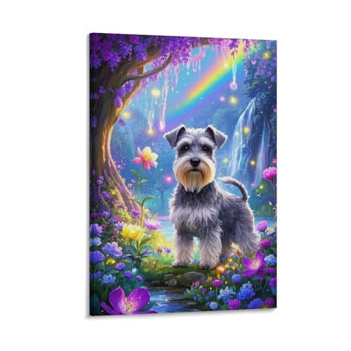 Toile schnauzer impression haute définition netteté durable 30x45 cm