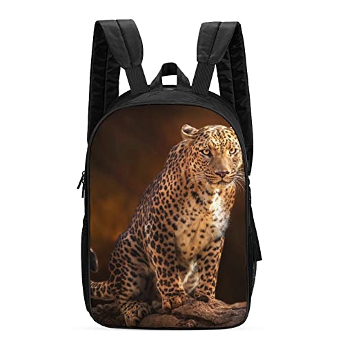 Mochila escolar para niños con diseño de leopardo animal 3D casual de 42x30x13cm