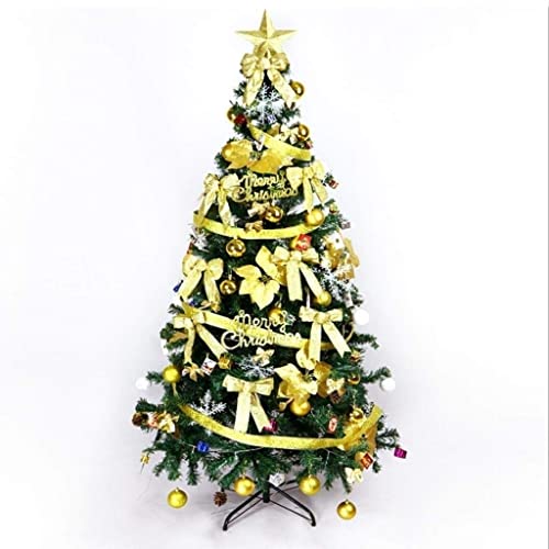 Árbol de Navidad artificial verde con soporte de metal tradicional para decoración de Navidad, fiesta, hogar (color: dorado)