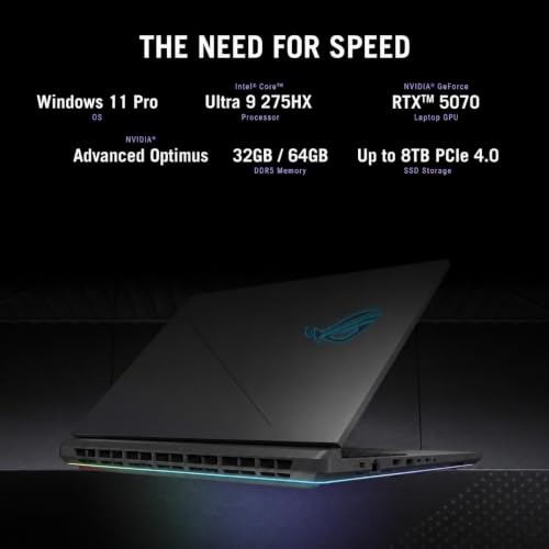 Image of ASUS ROG Strix G18 Gaming Laptop 2026 RTX 5070, Intel 24-Core Ultra 9 275HX