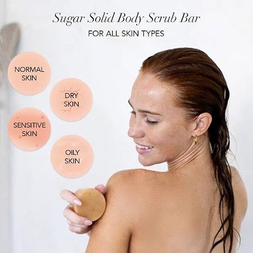 Kitsch Exfoliating Sugar Body Scrub Bar - Moisturizing Soap Bar For Glowing & Hydrated Skin | Natural Exfoliating Bar Soap For Men & Women With Sugar Scent | Zero Waste | Made In Us | 4 Oz #TOP3