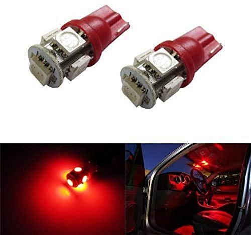 Ijdmtoy 5-Smd 168 194 2825 T10 Led Car Interior Map Dome Light Bulbs, Brilliant Red #TOP1