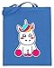 Unicornio lindo lindo Kawaii peluche infantil adolescentes lindo – Bolsa de yute (con asas largas), color Azul, talla 38cm-42cm