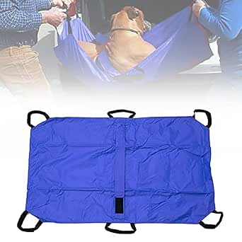 Transport Stretcher for Dogs, Foldable Emergency Animal Carrier with Safety Strap with Six Handles, Emergency Evacuation - Moving, Lifting or Transfer, 132 lb Capacity, Animal Stretcher for Dog (Blue)