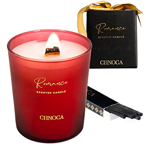 Chnoca Lilac Scented Candle Mothers Day Gift for Women, Highly Scented with Long Burning, Crackling Wood Wick Candle, Up to 60 Hours Burn Time, Ideal for Romantic Home Fragrances