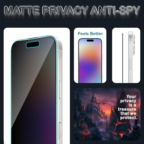 Image of FIRST MART Matte Privacy Tempered Glass for iPhone 17 and iPhone 16 Pro | Anti-Spy, Anti-Glare 9H Screen Protector, Edge-to-Edge, Case-Friendly, Anti-Fingerprint | Pack of 1