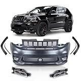 Front Bumper Kit For 2014-2020 Jeep Grand Cherokee SRT Complete Front Bumper Cover with Grille and Day Running Lights