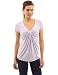 PattyBoutik Women's V Neck Twist Knot Front Short Sleeve Top (Light Purple XL)
