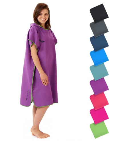 Fit-Flip Poncho de Plage Microfibre pour se Changer – Serviette Cabine pour Piscine Adulte et la Natation – de...